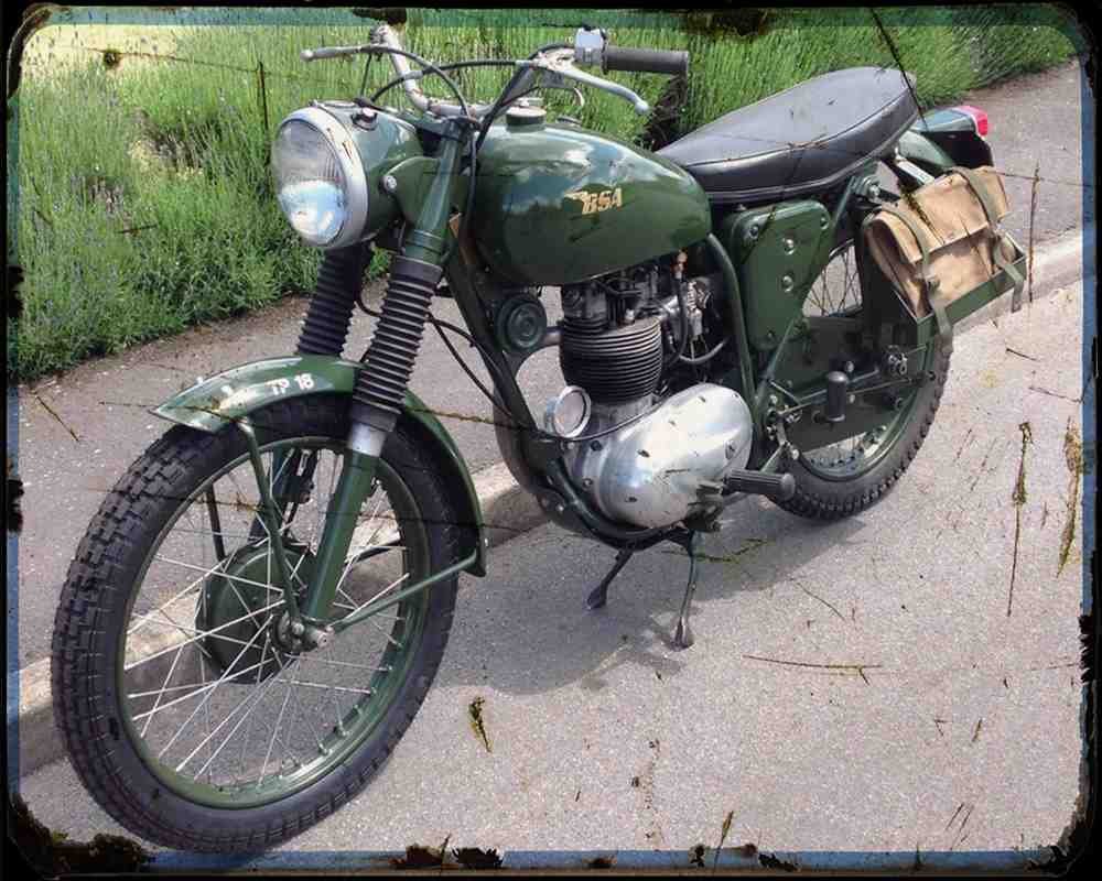 Bsa B40 01 A4 Photo Print Motorbike Vintage Aged