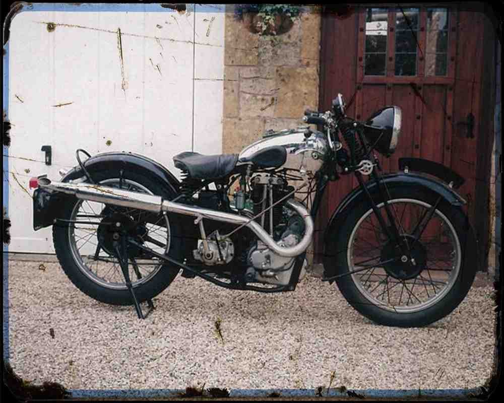 Bsa Bluestar 03 Motorbike Vintage Aged A4 Photo Print