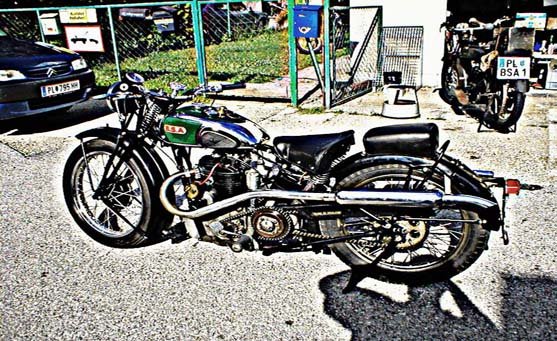Bsa Bluestar motorbike A4 Photo Print