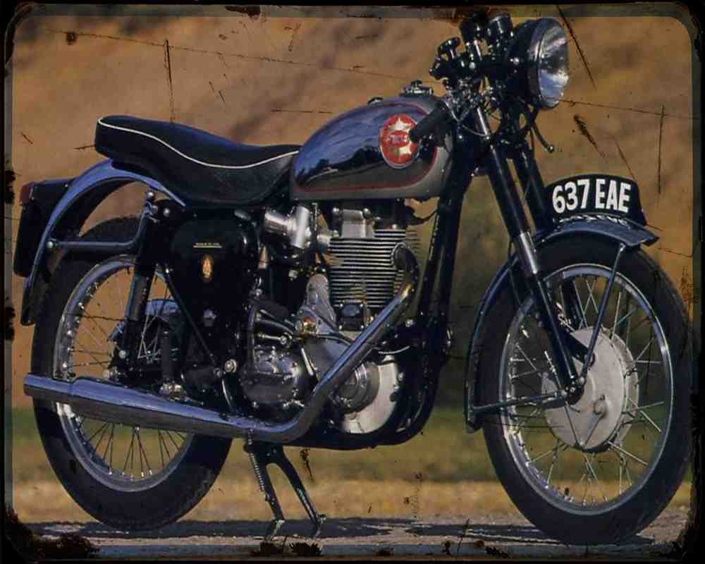 Bsa Dbd 34 01 A4 Photo Print Motorbike Vintage Aged