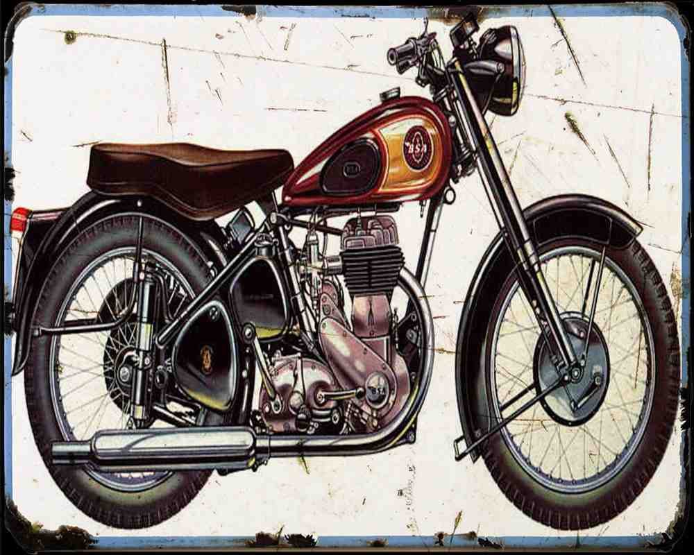 Bsa M20 02 A4 Photo Print Motorbike Vintage Aged