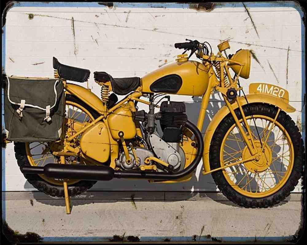 Bsa M20 07 Motorbike Vintage Aged A4 Photo Print