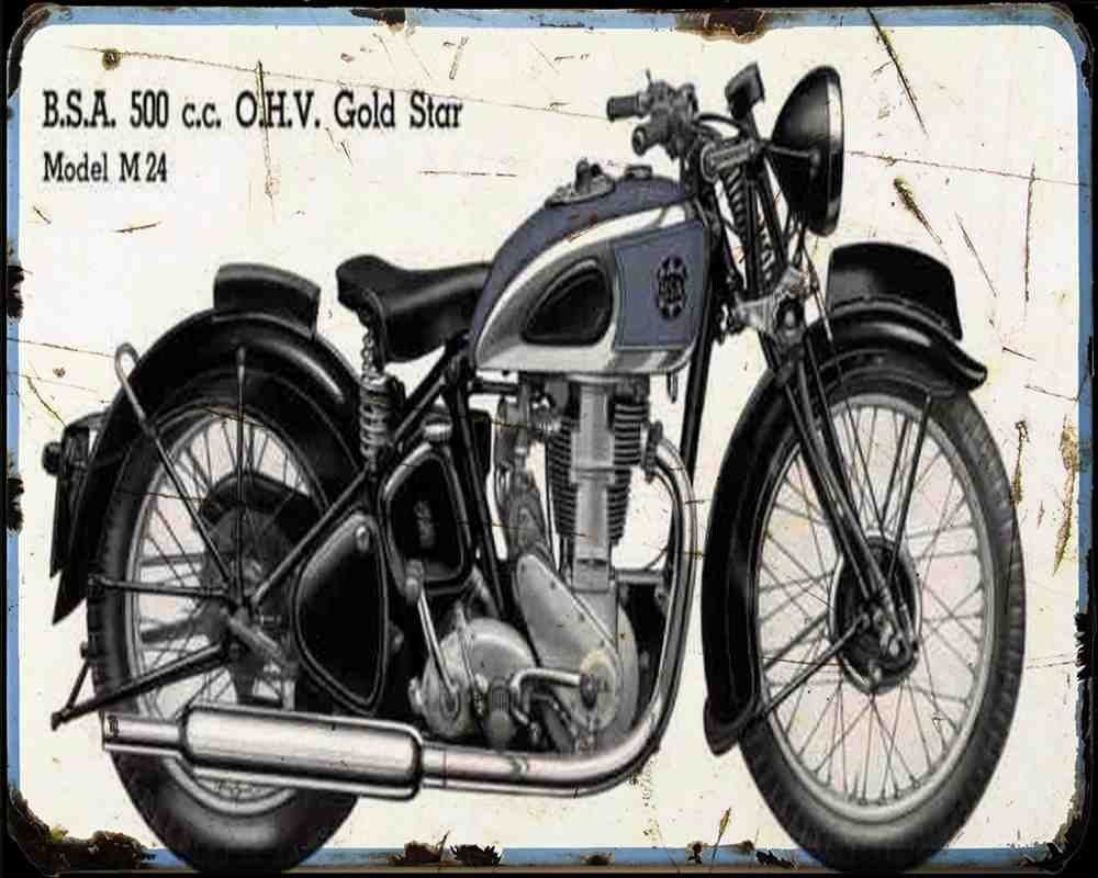 Bsa M24 02 Motorbike Vintage Aged A4 Photo Print