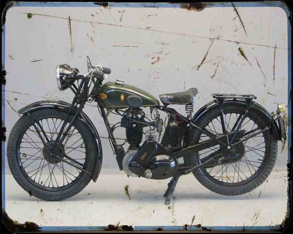 Bsa X35 04 A4 Photo Print Motorbike Vintage Aged