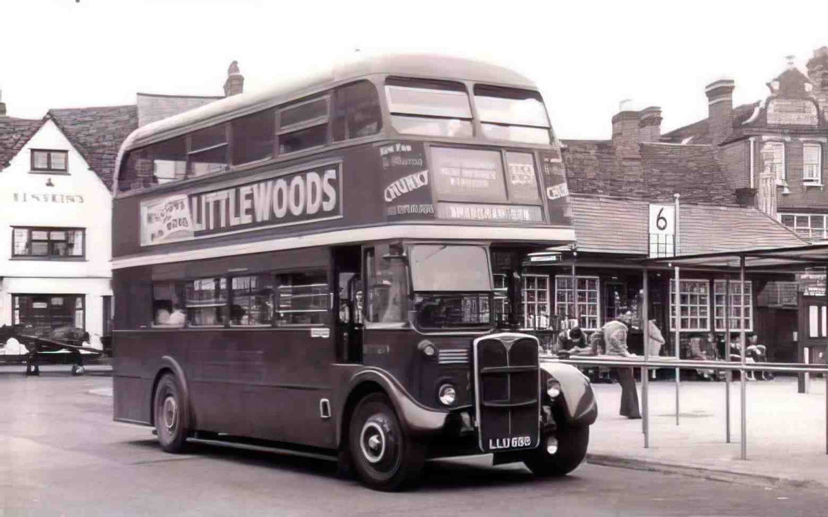 Buckinghamshire Amersham Double Decker Bus to 1950s Vintage A4 Photo Print