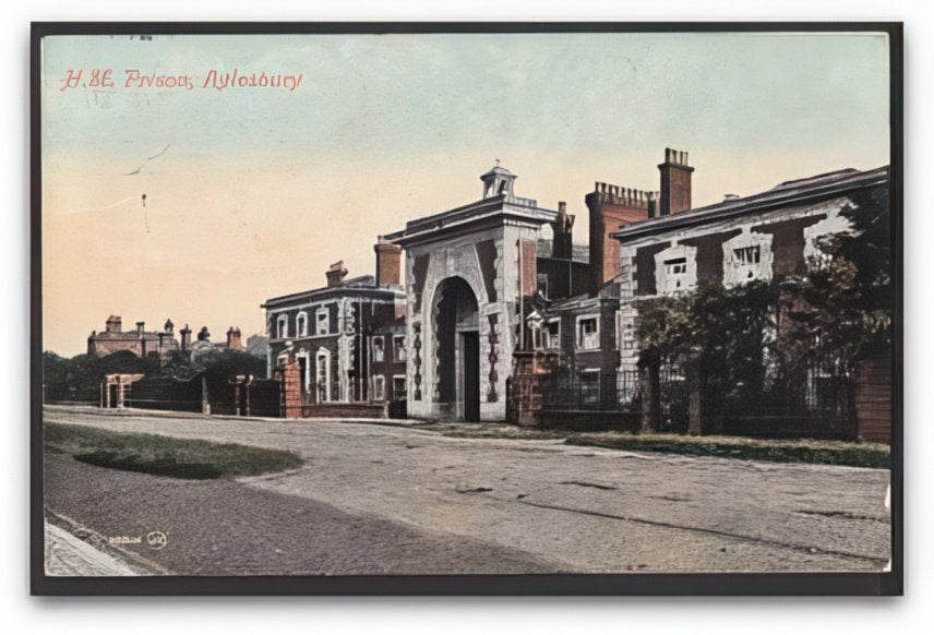 Buckinghamshire Aylesbury Hm Prison Entrace From The Road Vintage A4 Photo Print