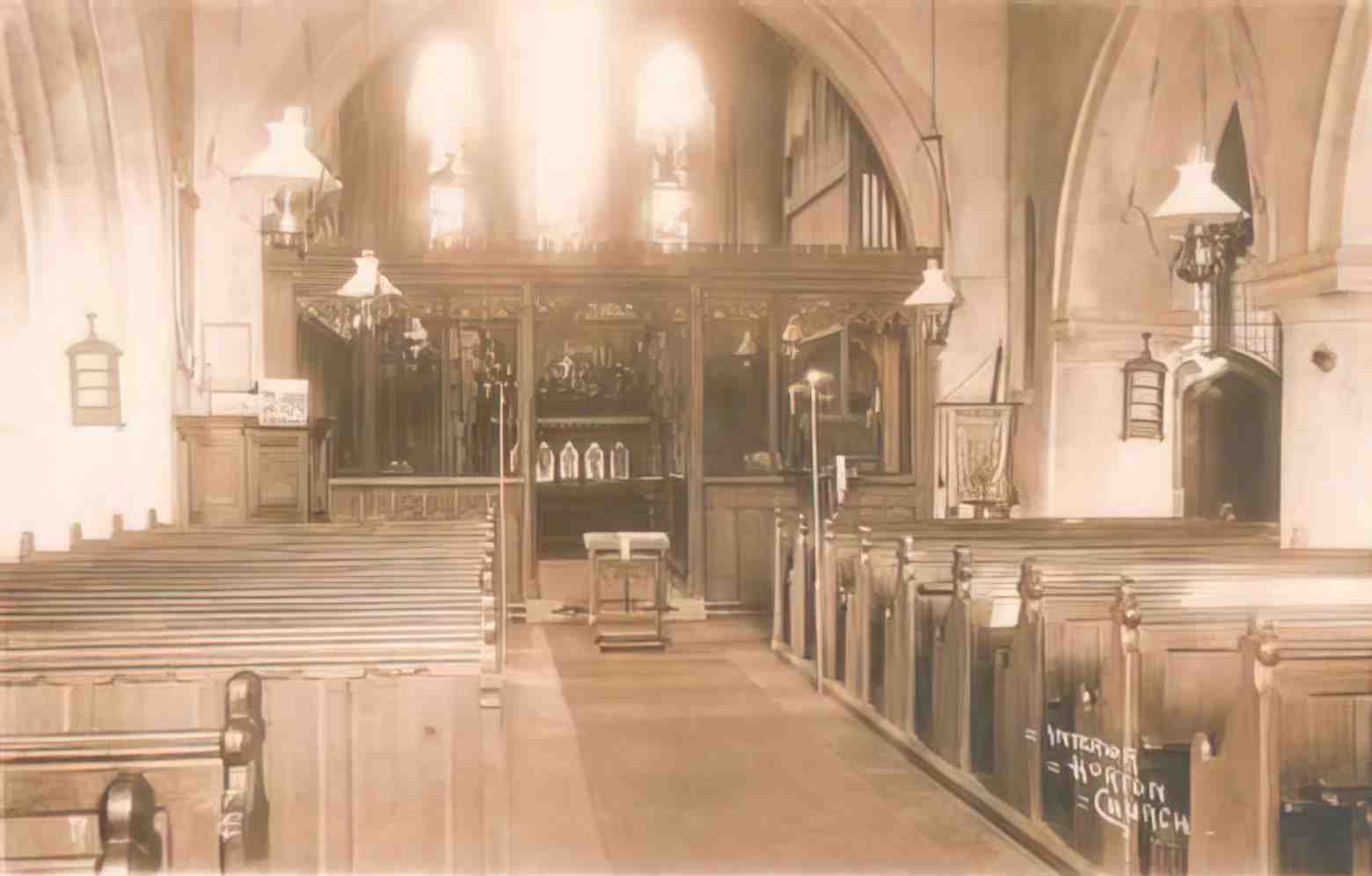 Buckinghamshire Horton Church Interior Vintage A4 Photo Print