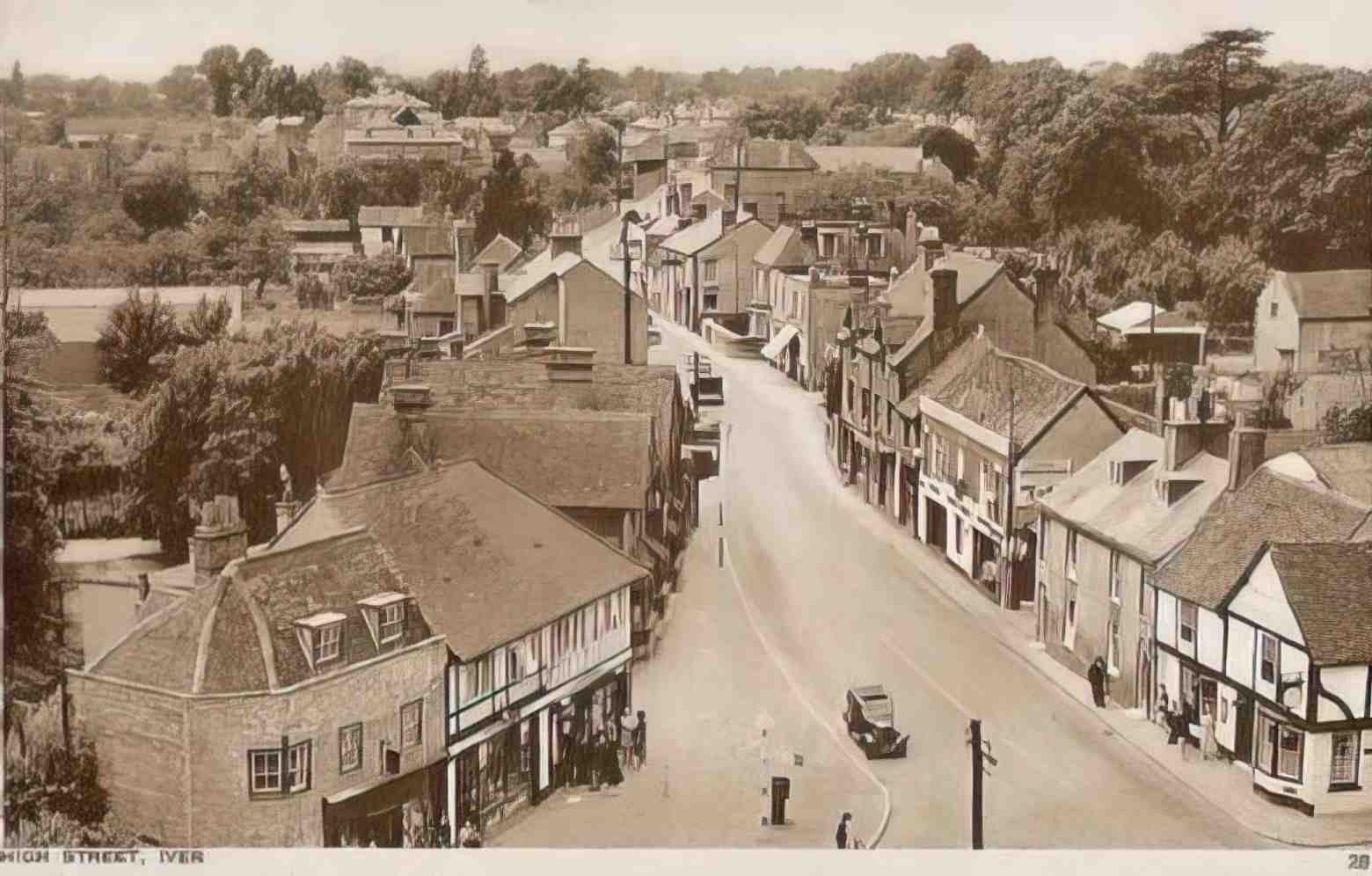 Buckinghamshire Iver High Street 1950s Vintage A4 Photo Print