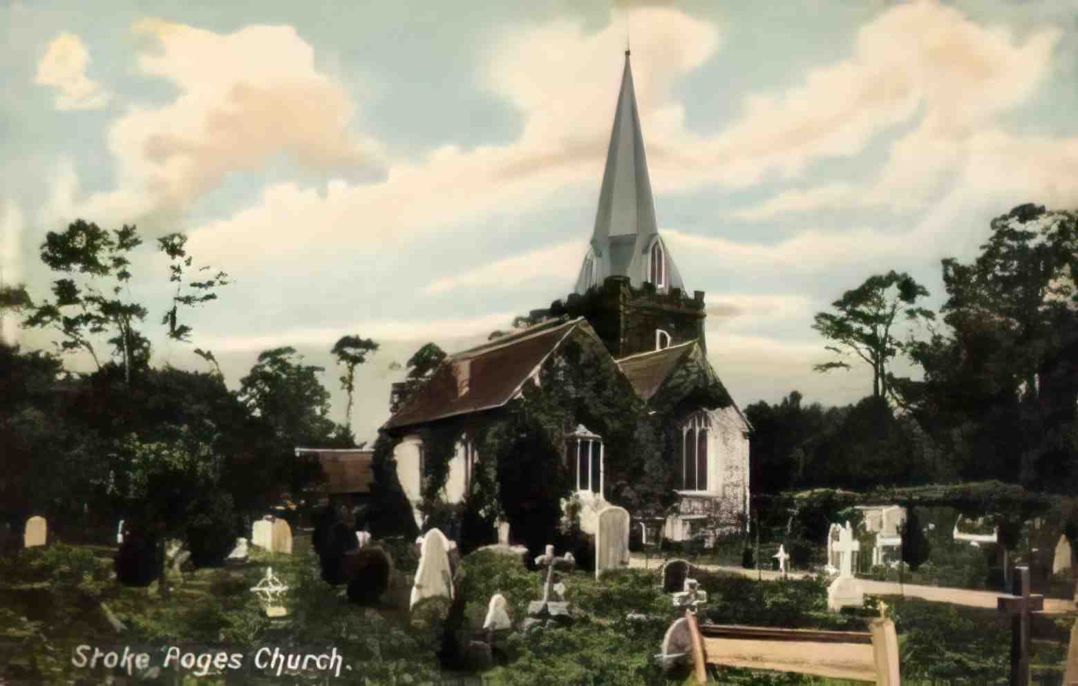 Buckinghamshire Stoke Poges Church Vintage A4 Photo Print