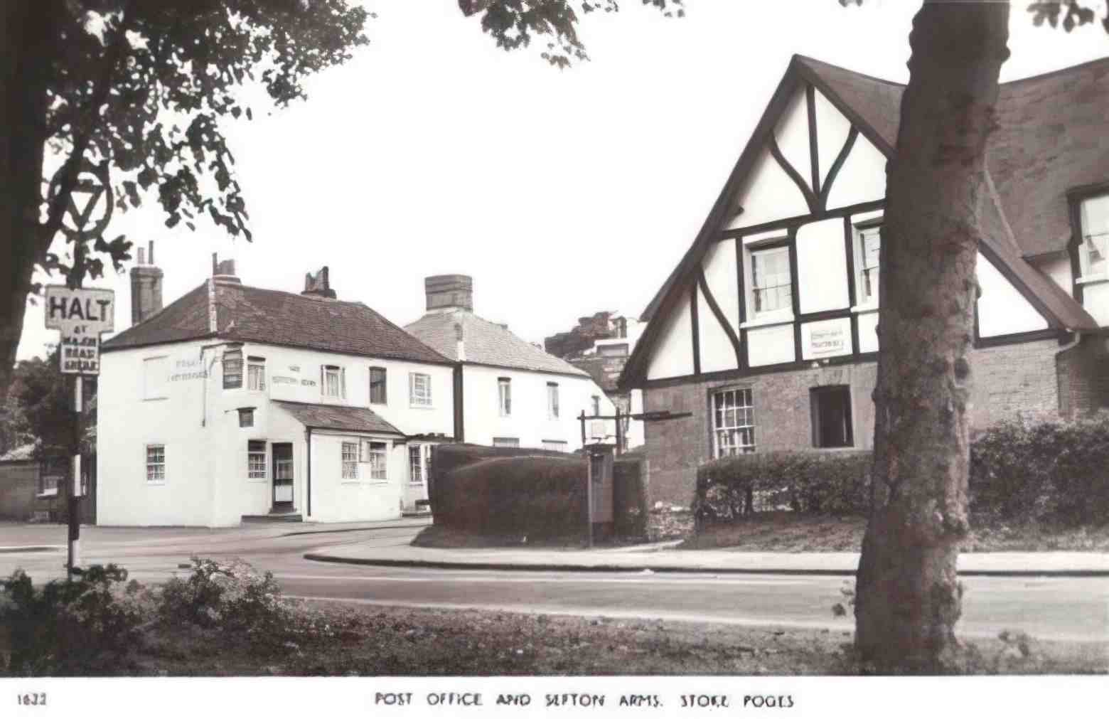Buckinghamshire Stoke Poges Post Office and Sefton Arms Vintage A4 Photo Print