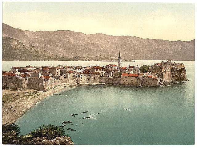 Budua general view Dalmatia Vintage A4 Photo Print
