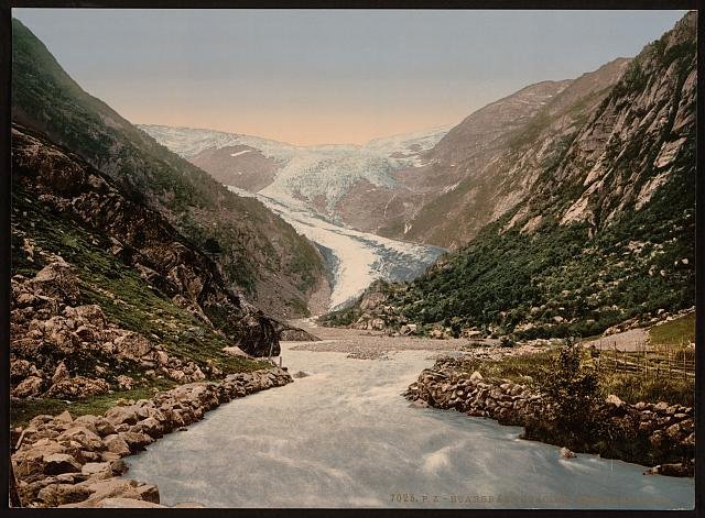 Buerbrae Glacier Odde Hardanger Fjord Vintage A4 Photo Print