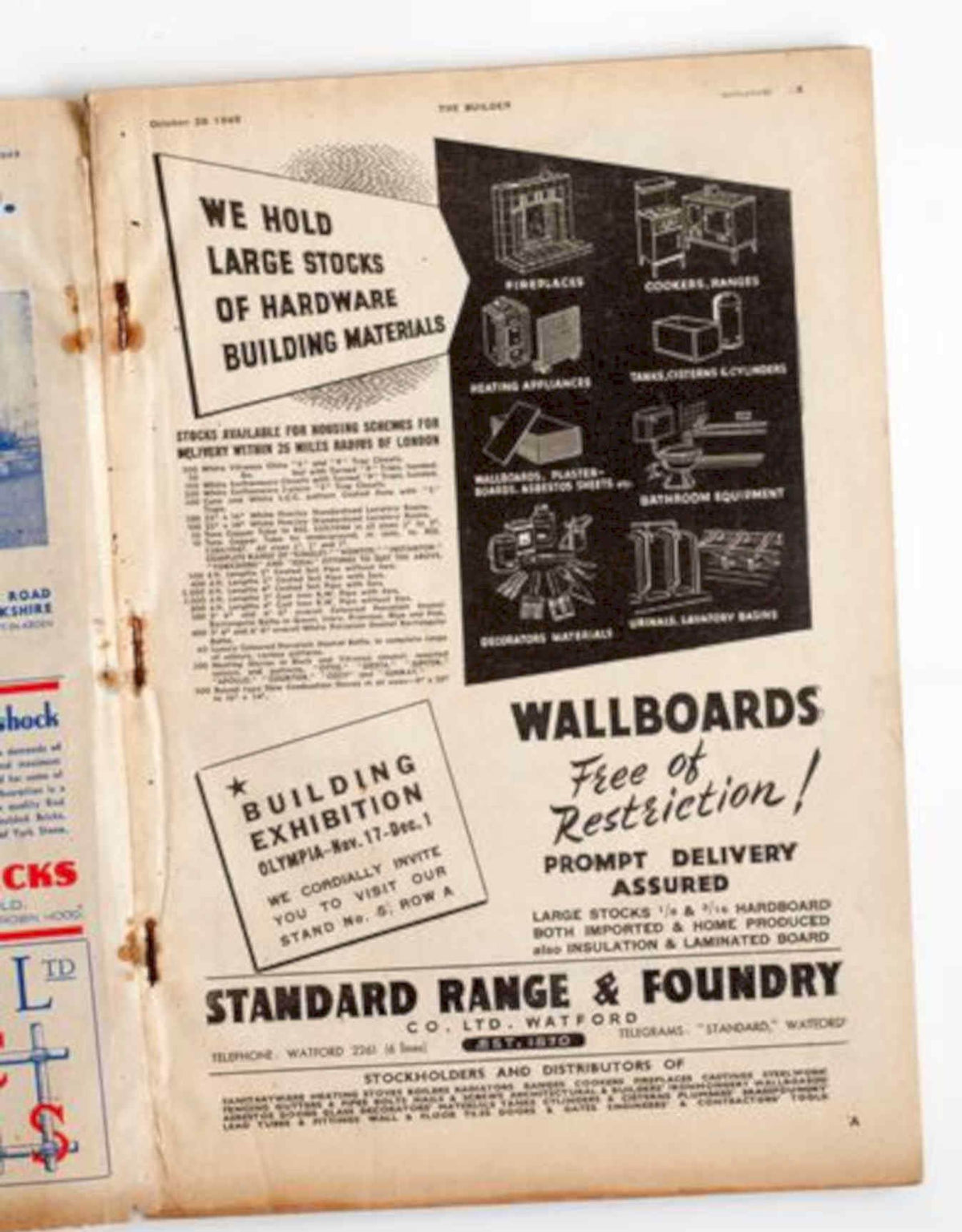 Builder Hardware Stocks Vintage Retro Advert Poster A4 Photo Print