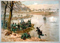 Building Pontoons At Fredericksburg Vintage A4 Photo Print