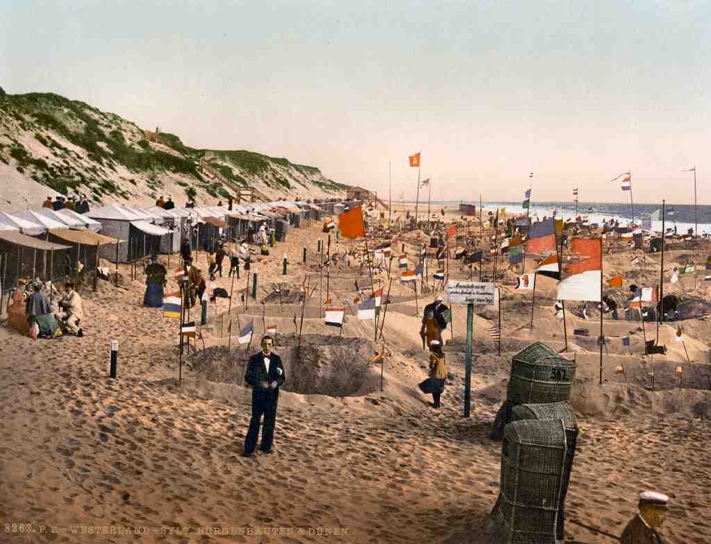 Building Sand Castles Westerland Sylt Schleswig Holstein Germany B Vintage A4 Photo Print