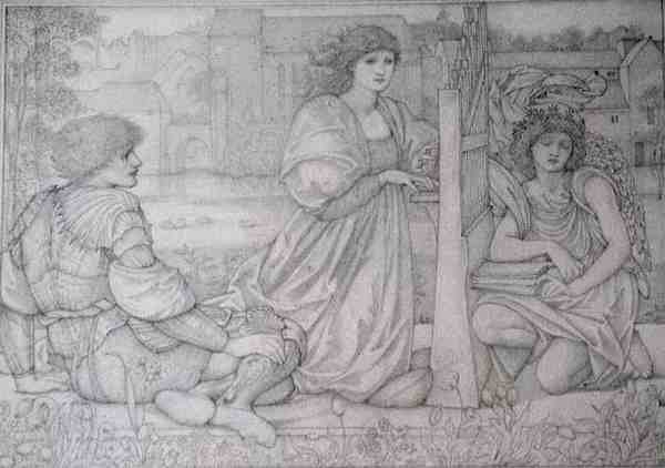Burne Jones Sir Edward Chant Damour Drawing A4 Photo Print