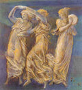 Burne Jones Sir Edward Coley Three Female Figures Dancing And Playing A4 Photo Print