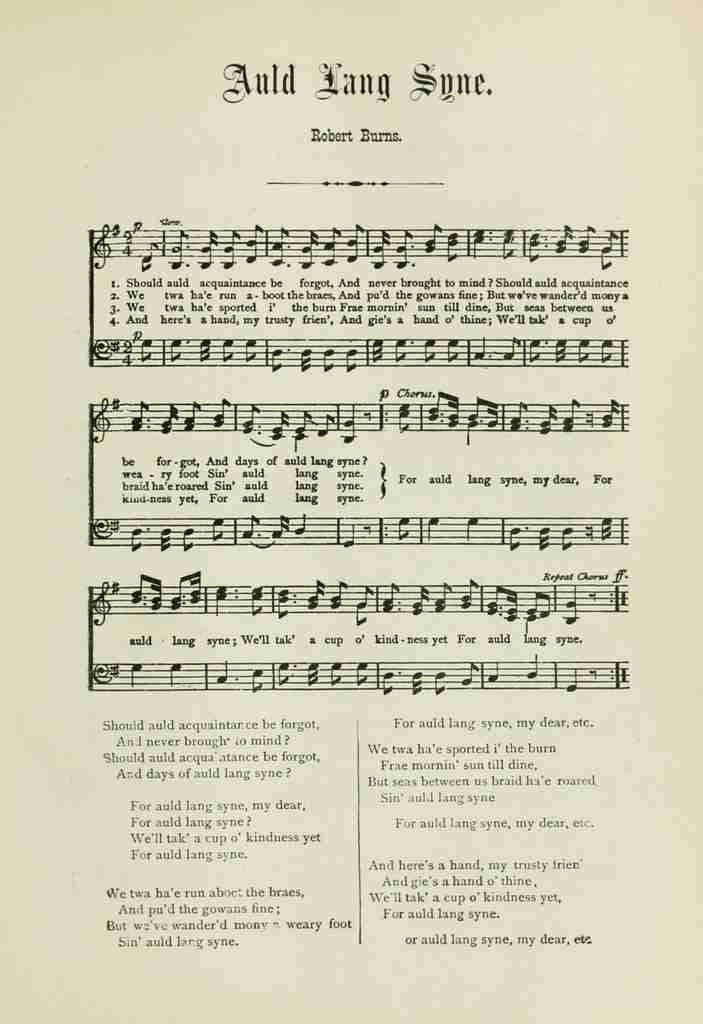 Burns Robert 1759 1796 Songs that Never Die 1894 Auld Lang Syne A4 Photo Print