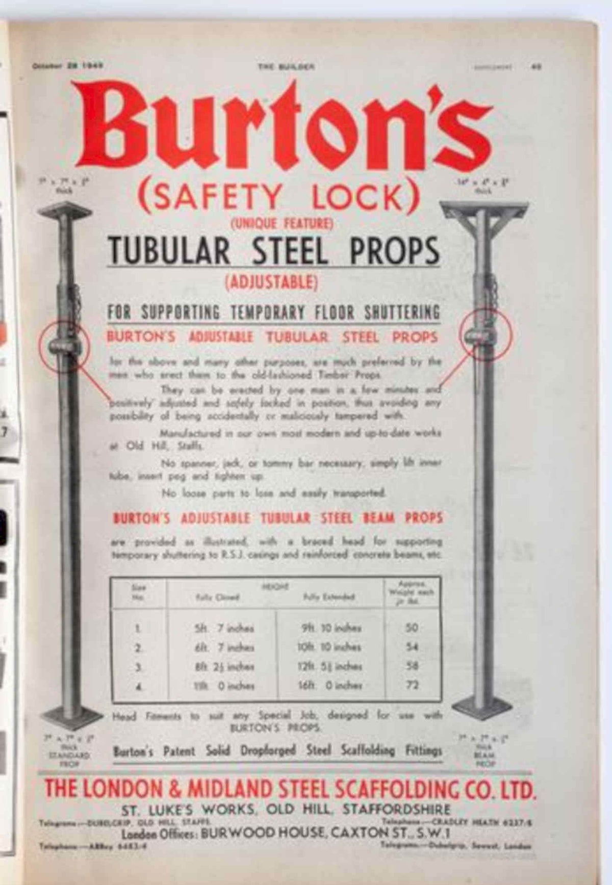 Burton Steel Props Vintage Retro Advert Poster A4 Photo Print