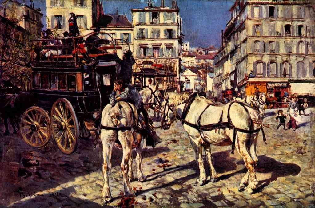Buses On The Pigalle Place In Paris Giovanni Boldini Impressionism European A4 Photo Print