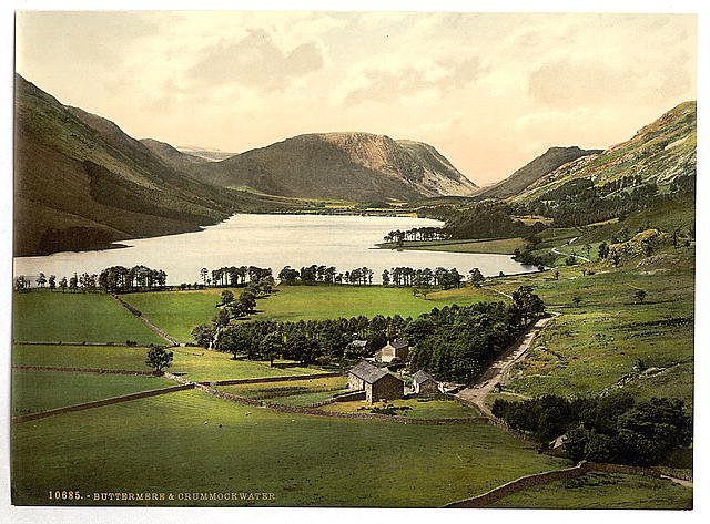 Buttermere and Crummock Water Lake District Vintage A4 Photo Print