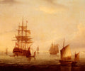 Buttersworth James E Sailing Vessels Off A Coastline Art A4 Photo Print
