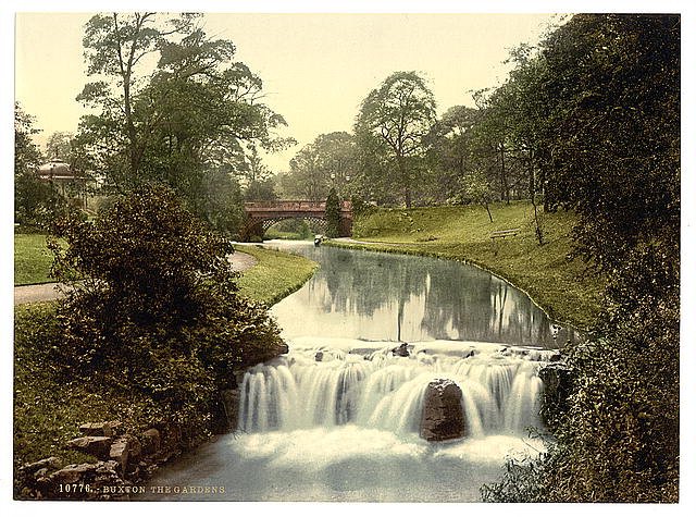 Buxton the gardens Derbyshire Vintage A4 Photo Print