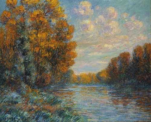 By The River In Autumn 1912 A4 Photo Print