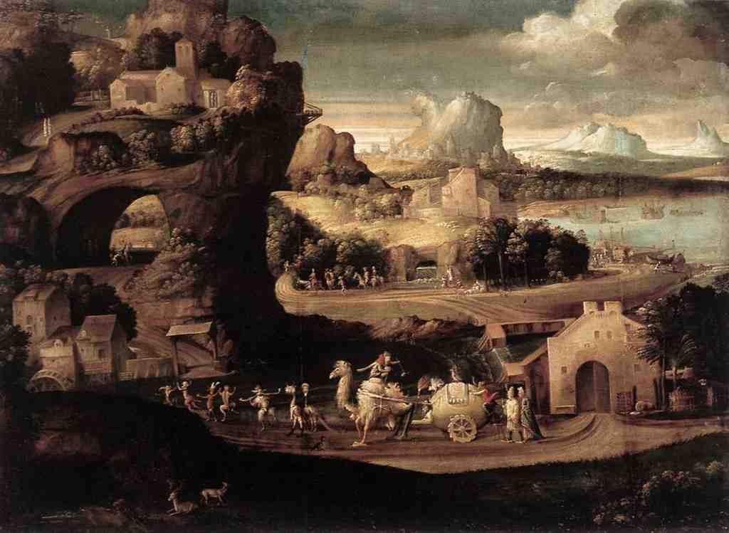 CARPI Girolamo da Landscape With Magicians Art A4 Photo Print