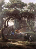 CERQUOZZI Michelangelo Figures In A Tree Lined Avenue Art A4 Photo Print