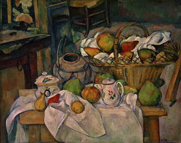 CEzanne Still Life With A Basket (Kitchen Table),C.1890 95, Art A4 Photo Print