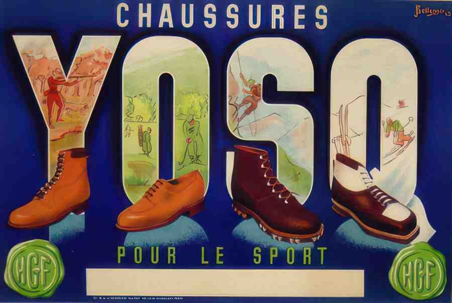 CHAUSSURES YOSO Vintage Advert A4 Photo Print
