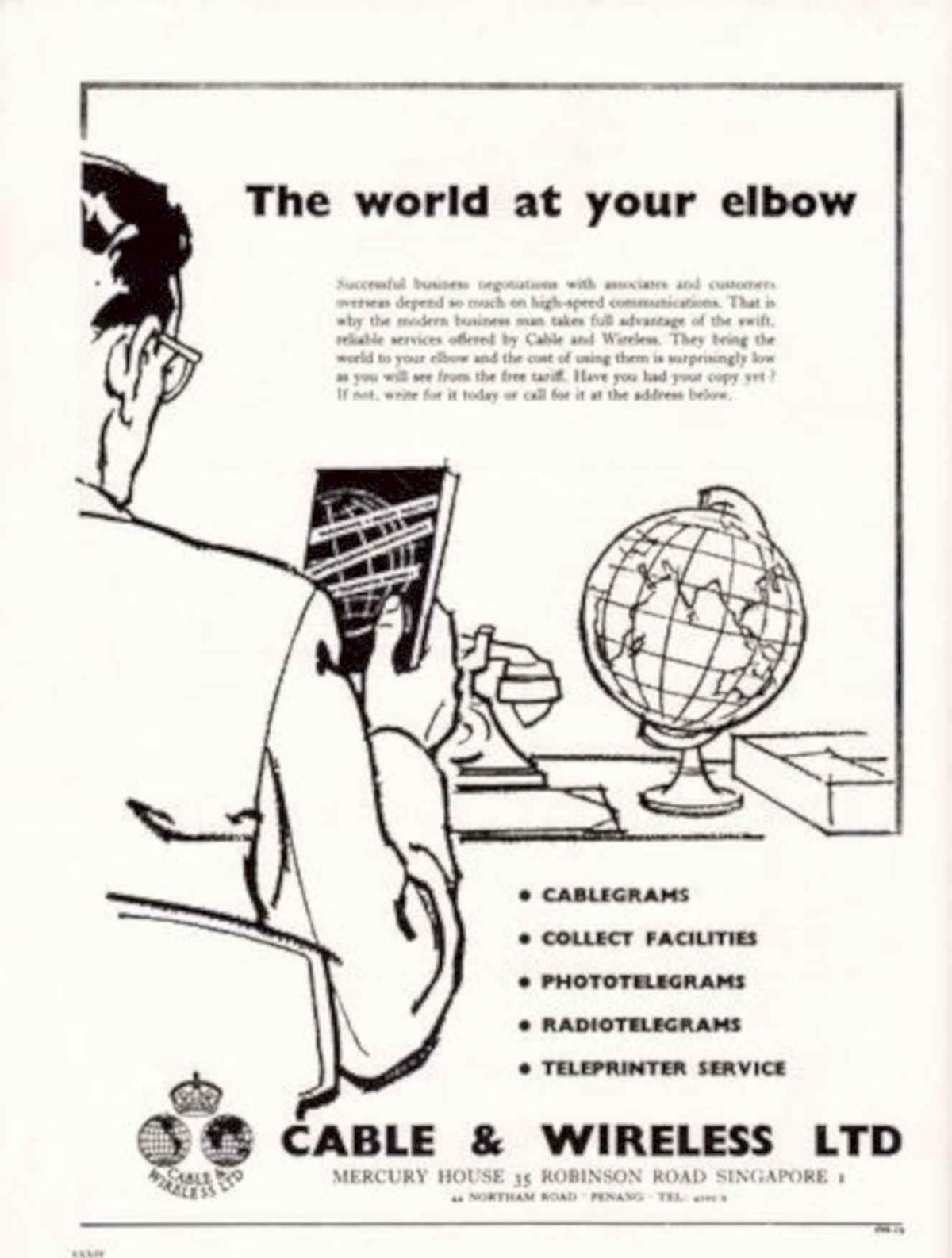 Cable Wireless Globe Vintage Retro Advert Poster A4 Photo Print