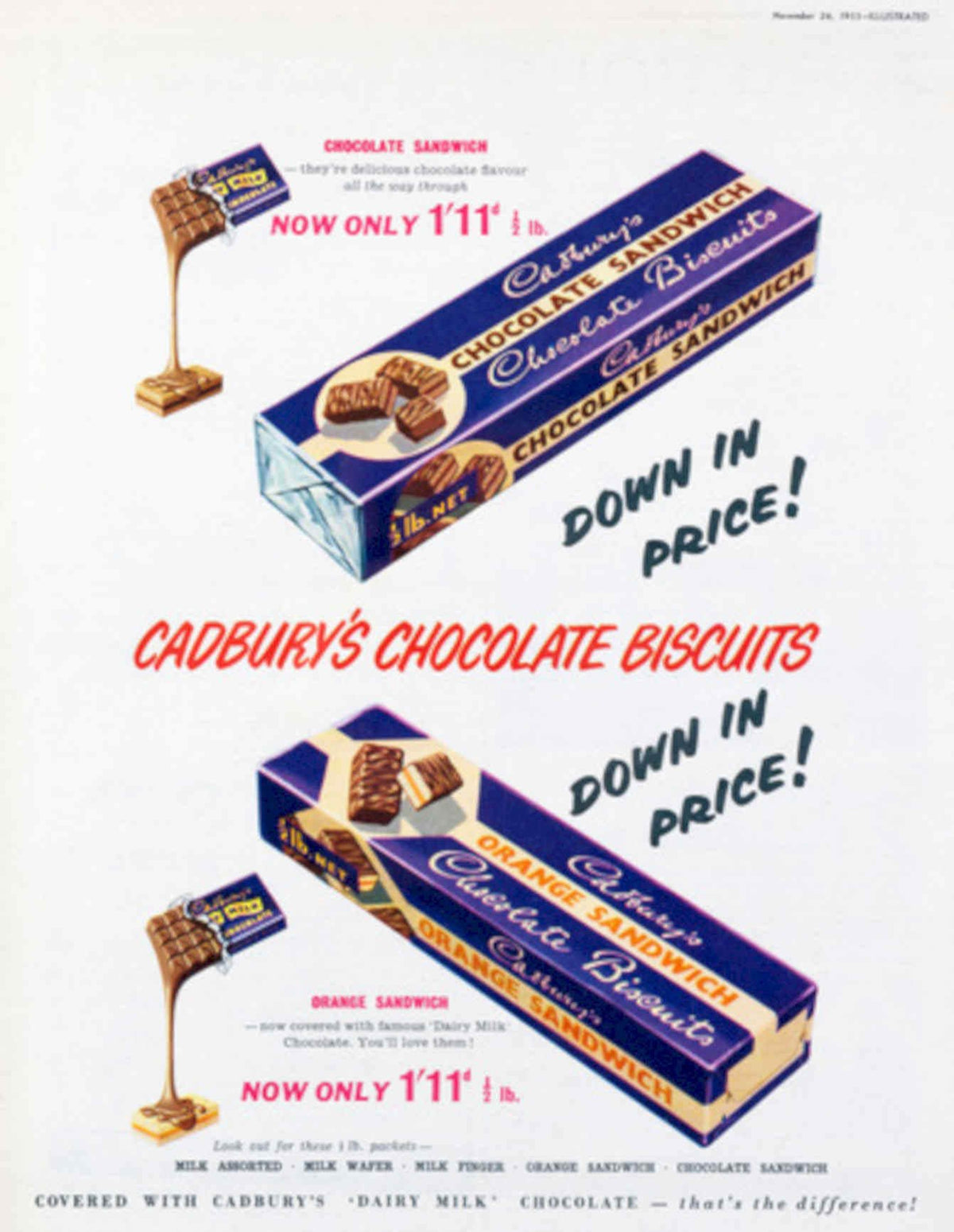 Cadbury Biscuits Sandwich Vintage Retro Advert Poster A4 Photo Print
