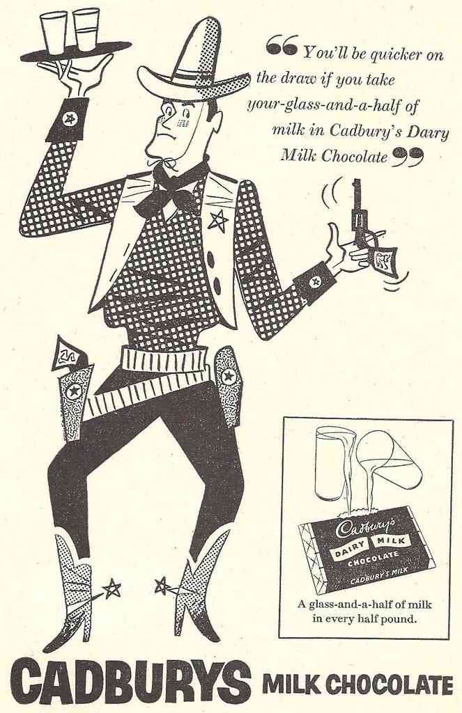 Cadburys Chocolate 1950S Cowboy advert A4 Photo Print