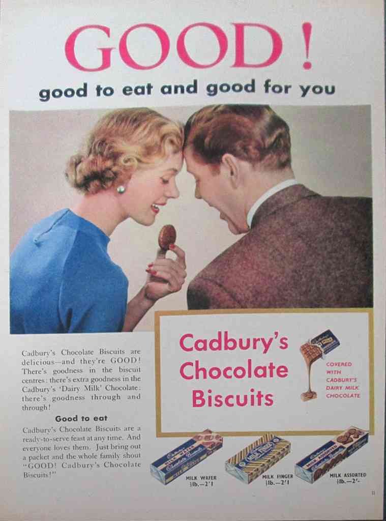 Cadburys Chocolate Biscuits 1950S Couple advert A4 Photo Print