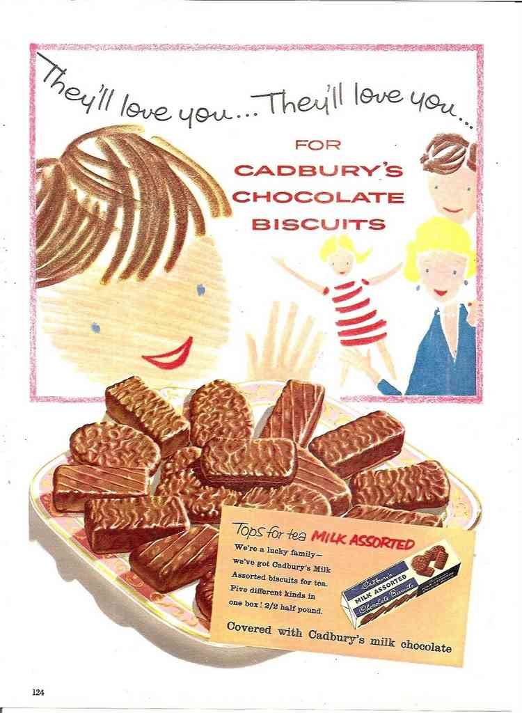 Cadburys Chocolate Biscuits Kids Vintage Advert A4 Photo Print