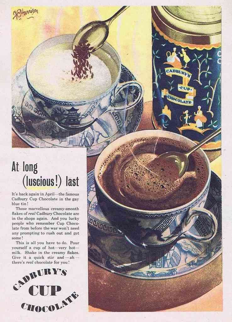 Cadburys Chocolate Cup Vintage Advert A4 Photo Print