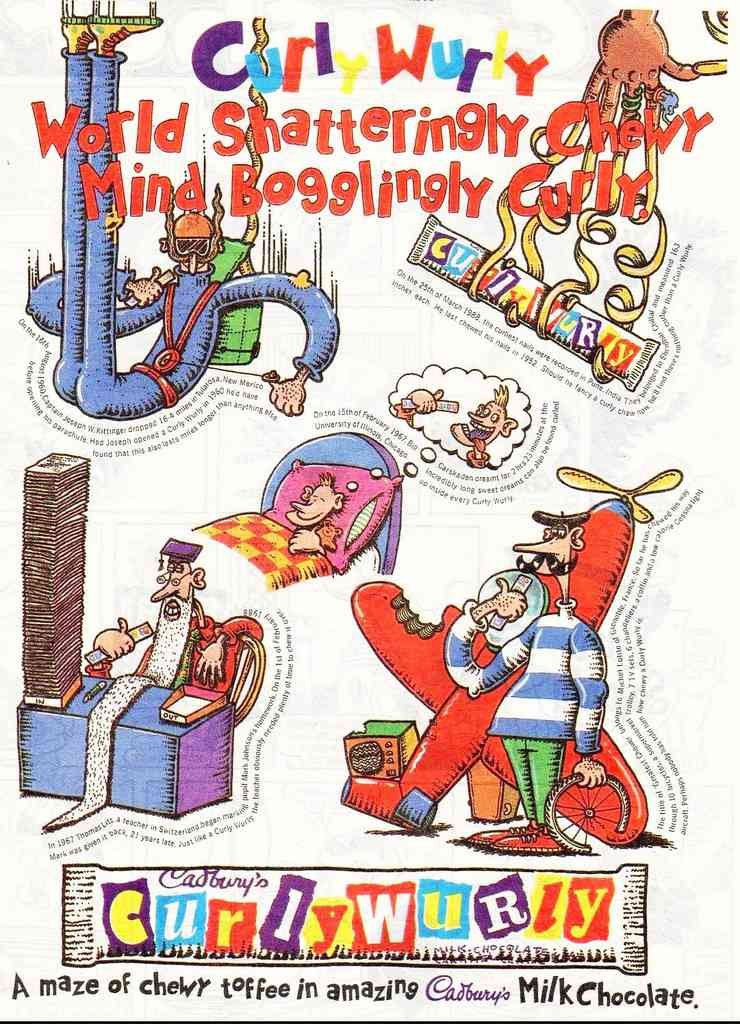 Cadburys Chocolate Curly Wurly Vintage Advert A4 Photo Print