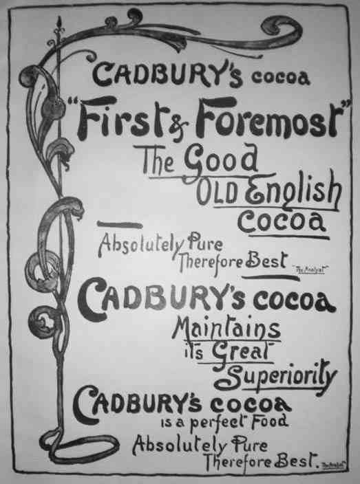 Cadburys Chocolate Old advert A4 Photo Print