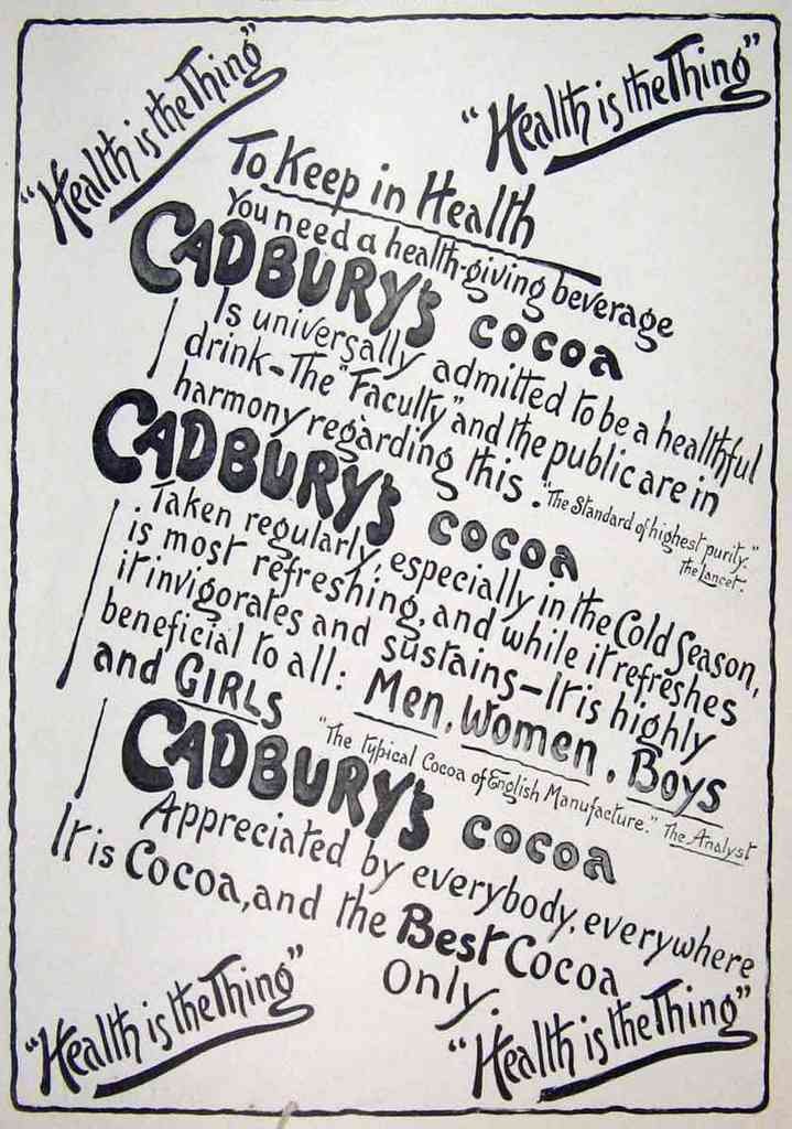 Cadburys Chocolates 1900S Bw Vintage Advert A4 Photo Print