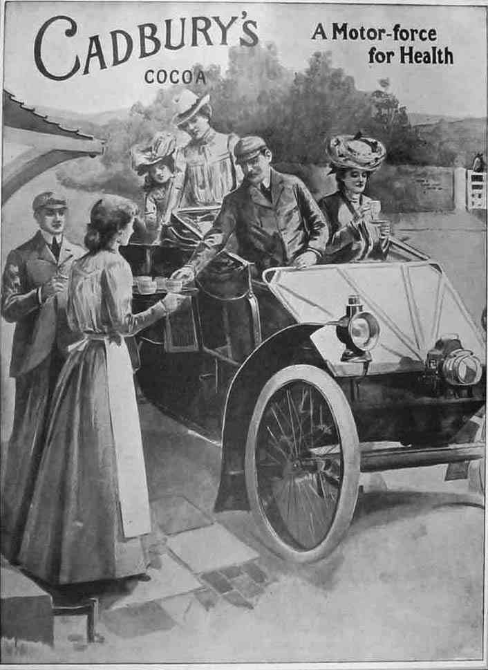 Cadburys Chocolates Car 1900S Bw advert A4 Photo Print