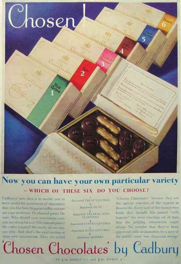 Cadburys Chosen 1930S Vintage Advert A4 Photo Print