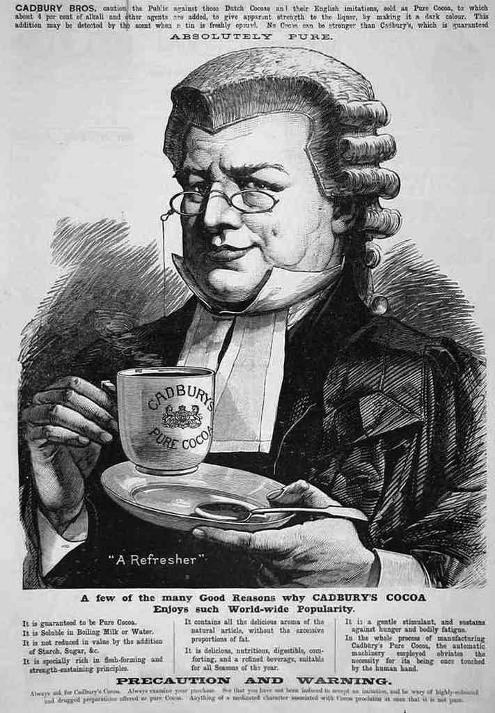 Cadburys Cocoa Beverage Judge Old 1880S advert A4 Photo Print