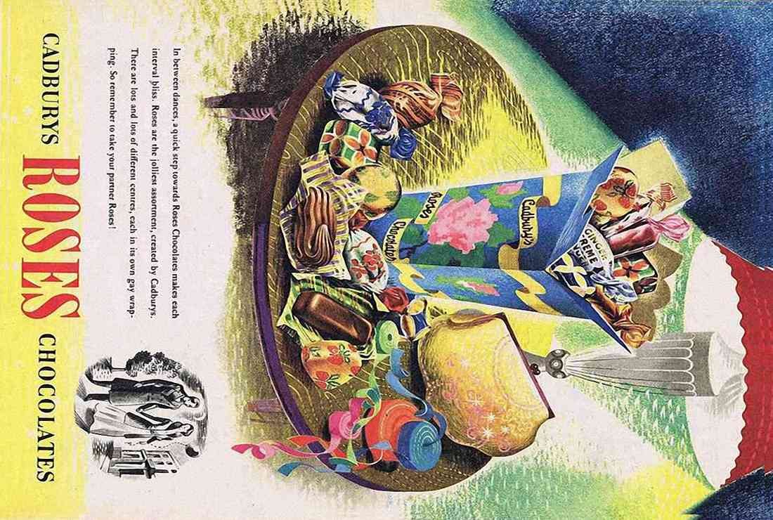 Cadburys Roses Chocolates 1950S A4 Photo Print