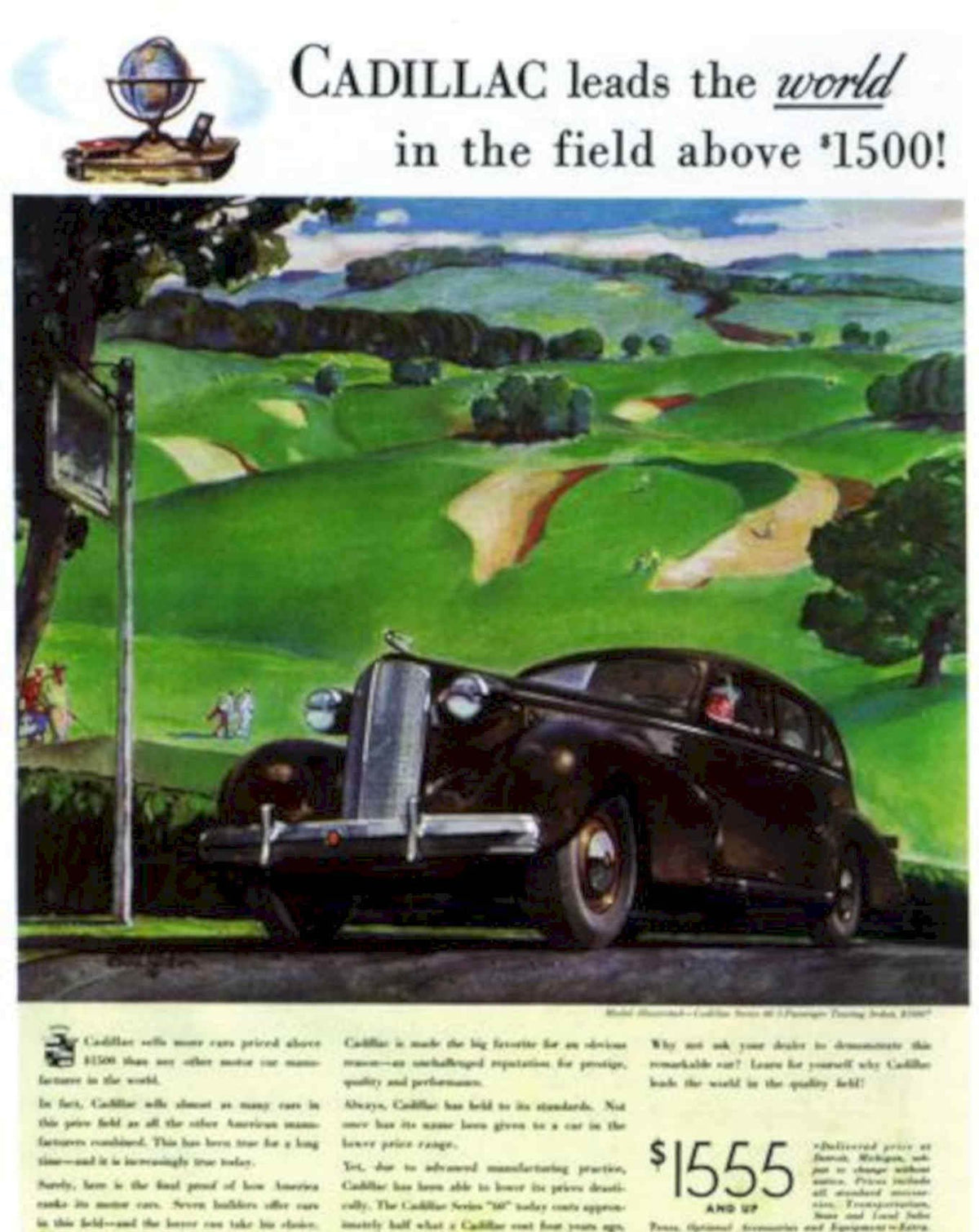 Cadillac Golf Course Vintage Retro Advert Poster A4 Photo Print