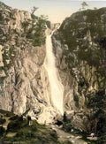 Caernarfonshire Aber Falls Vintage A4 Photo Print