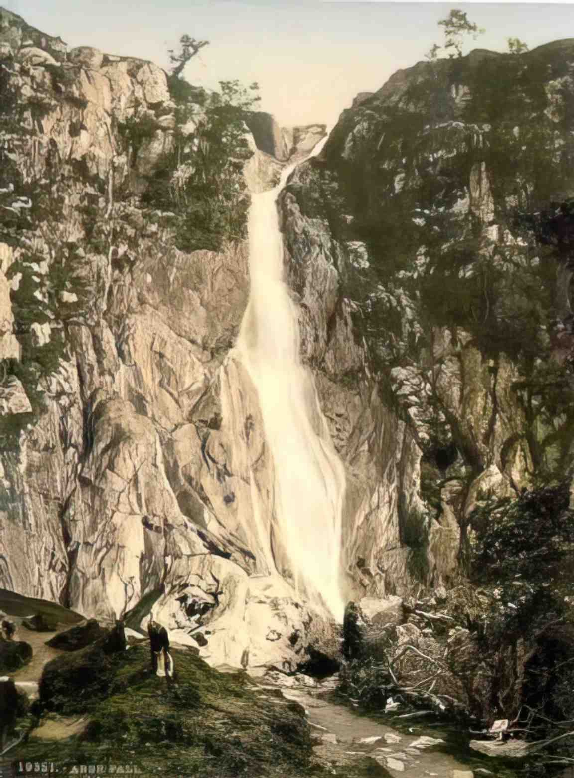 Caernarfonshire Aber Falls Vintage A4 Photo Print