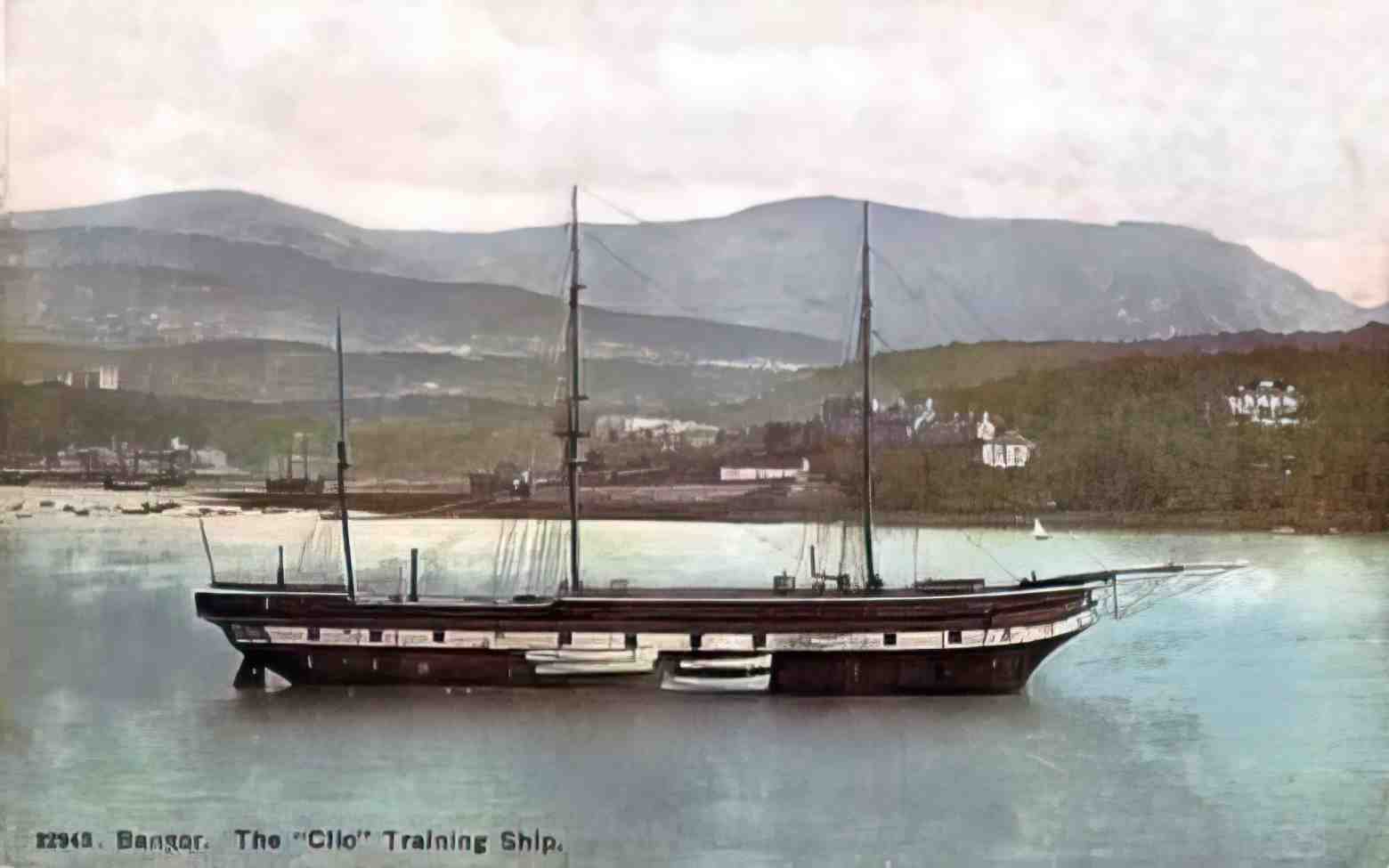 Caernarfonshire Bangor Clio Training Ship 1900s Vintage A4 Photo Print