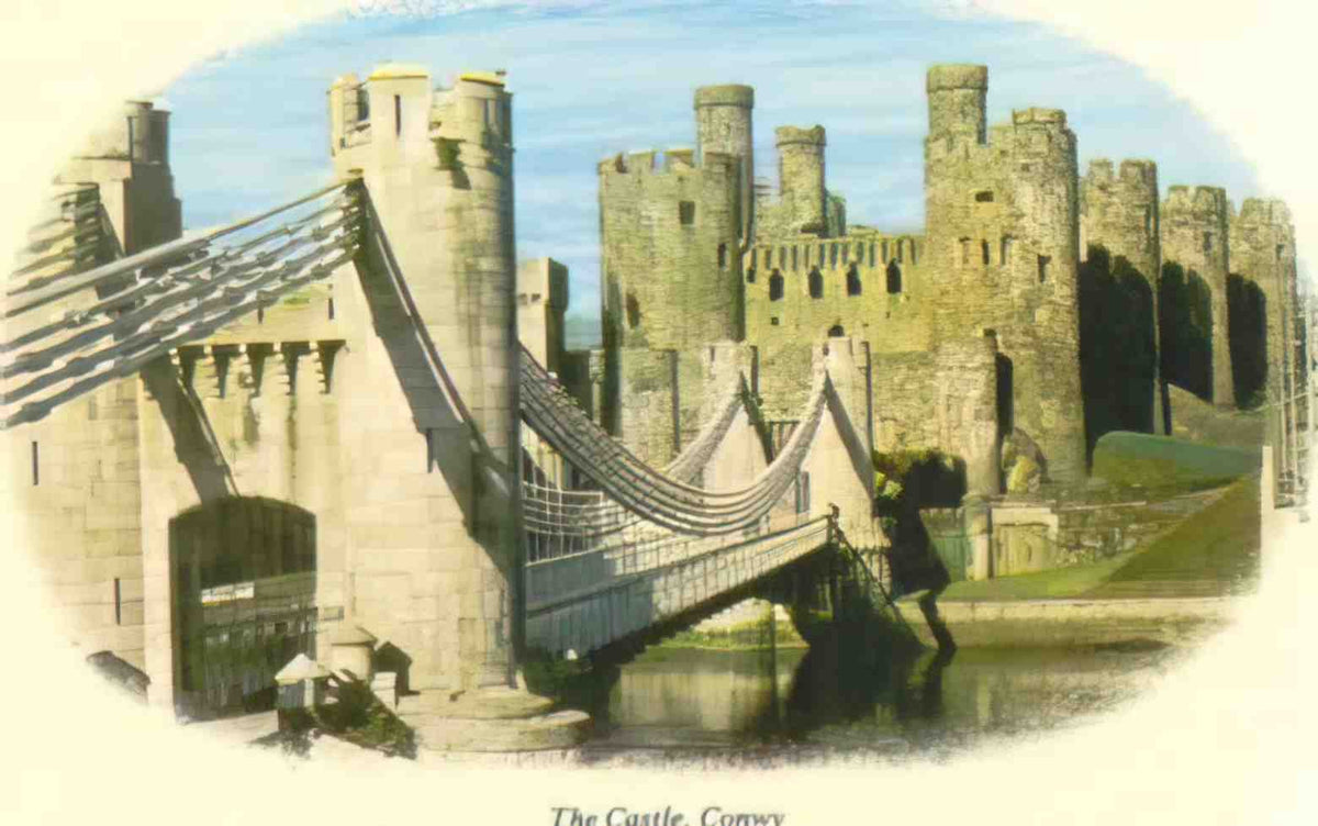 Caernarfonshire Conway Castle Vintage A4 Photo Print